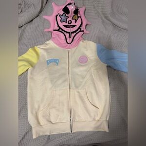 Authentic Glo Man Zip Hoodie (Pastel Yellow/Pink/Blue)